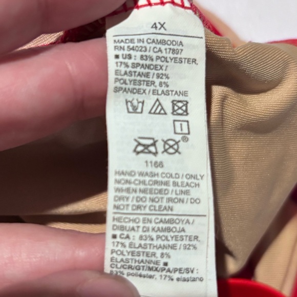 Old Navy Vibrant Red Tankini Top Size 4X - Picture 7 of 14